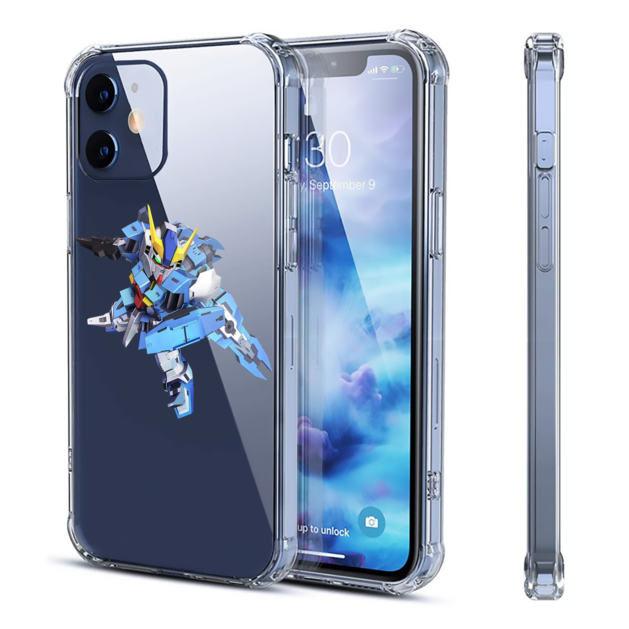 （画像用） 機動戦士ガンダム Mobile Suit Gundam 【iPhone 12シリーズ対応】透明スマホケース（クリアソフトケース）